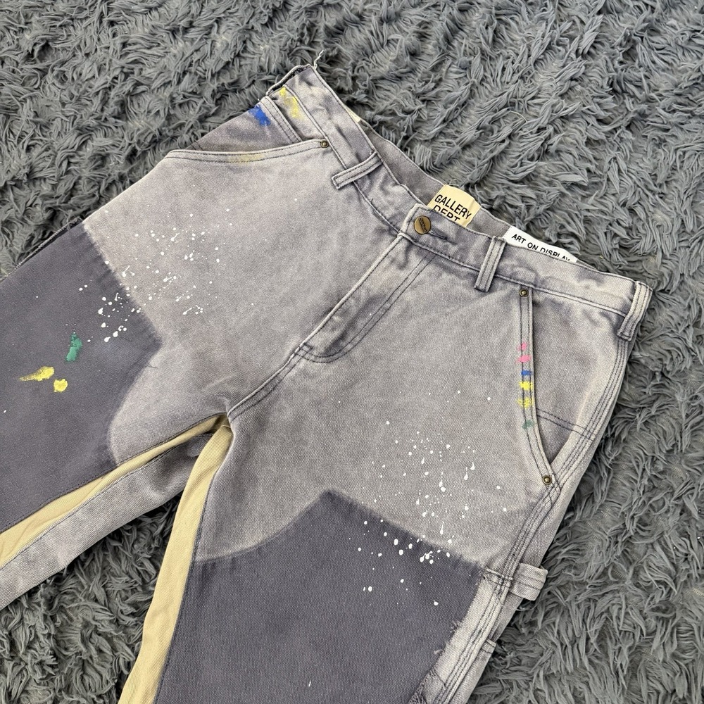 Gallery Dept Carpenter Flare Pants Men's Size 32x32 Gray Carhartt Distressed - Picture 2 of 6